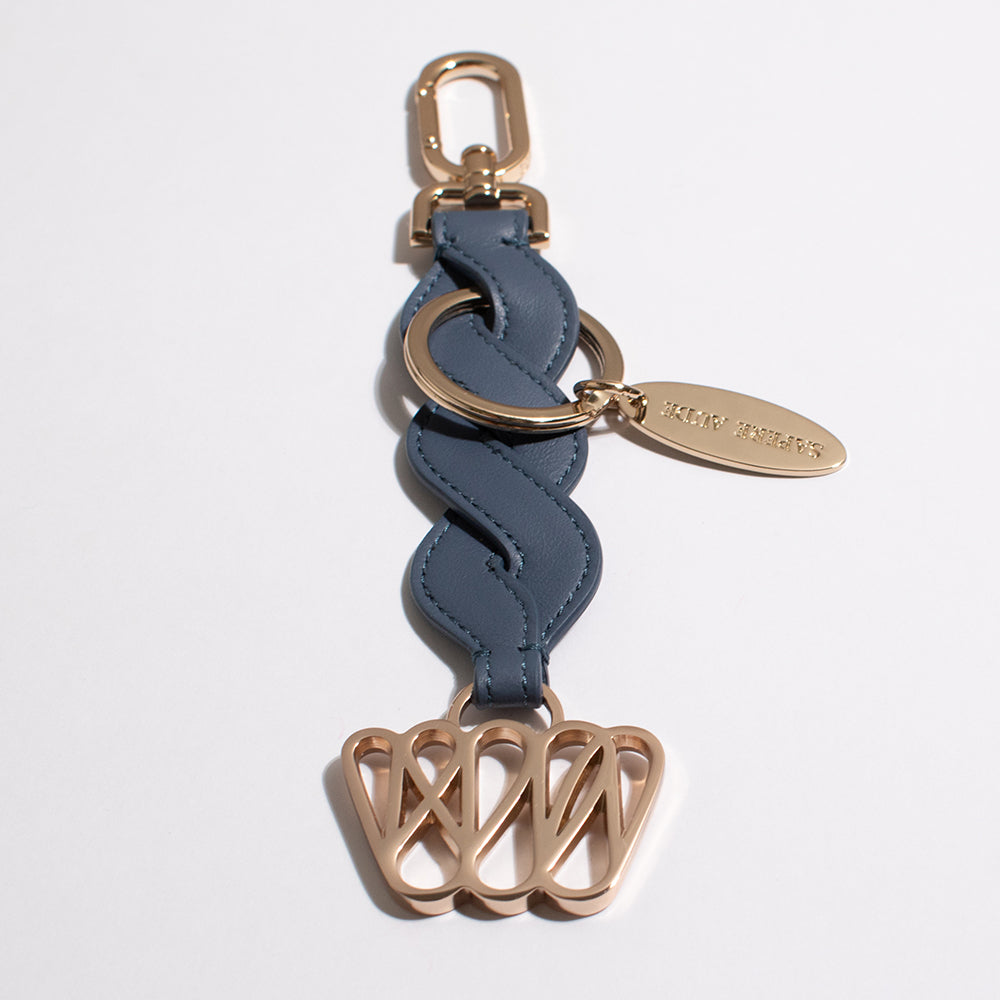 Braided Ruff Key Holder: Parlour Blue