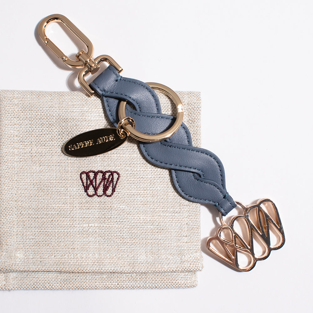 Braided Ruff Key Holder: Parlour Blue