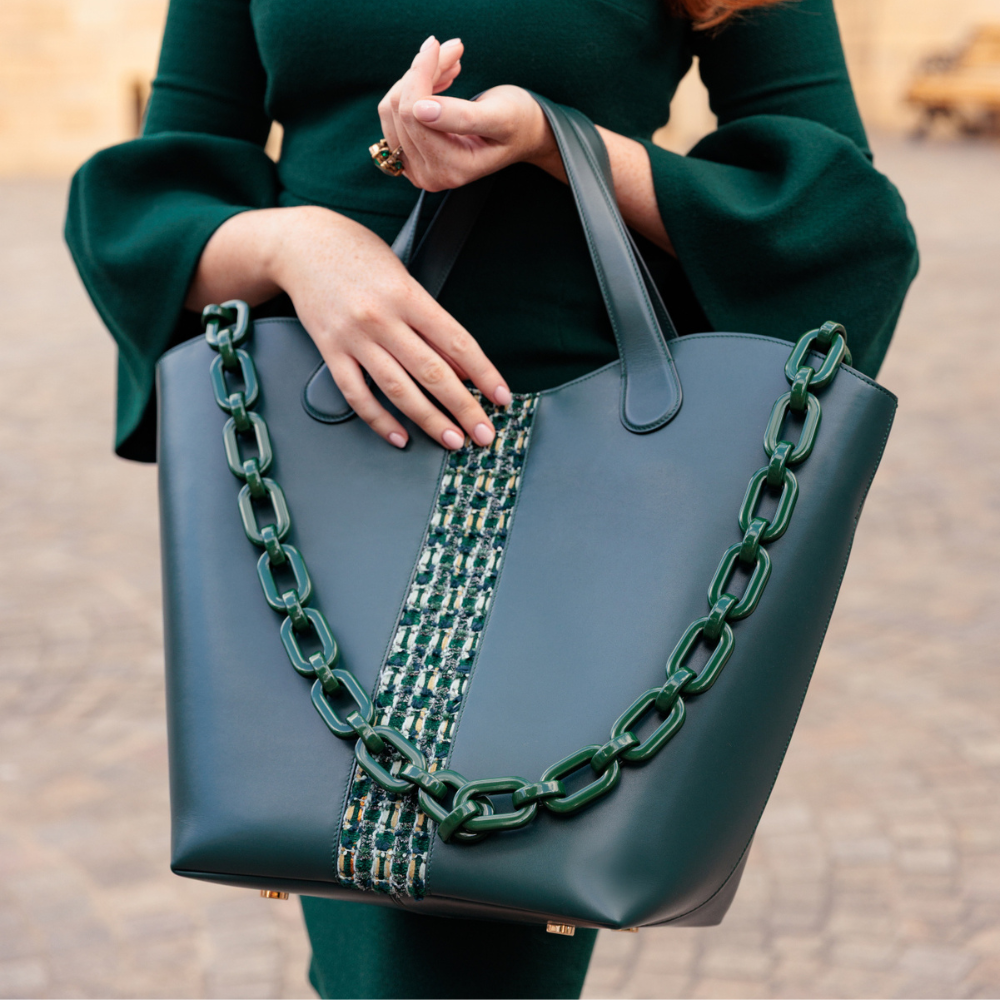 Large Gloriana Tote: Emerald Court