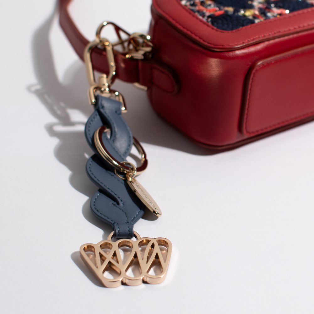 Braided Ruff Key Holder: Parlour Blue
